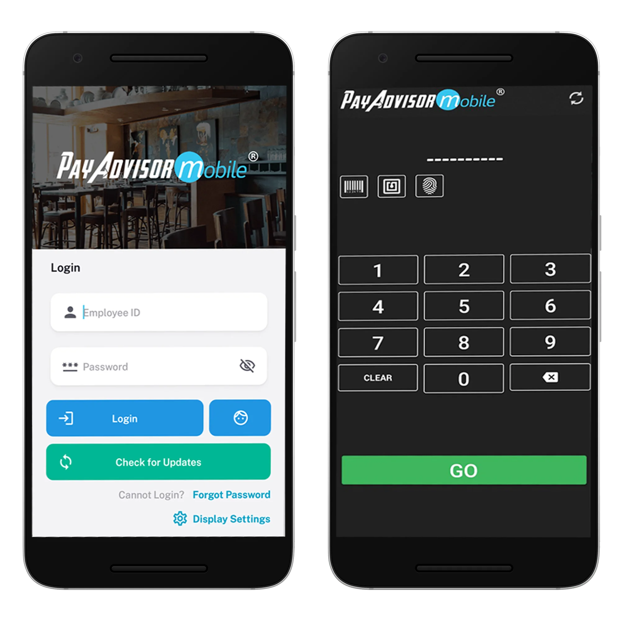 PayAdvisorMobile® and PAM Station mobile applications
