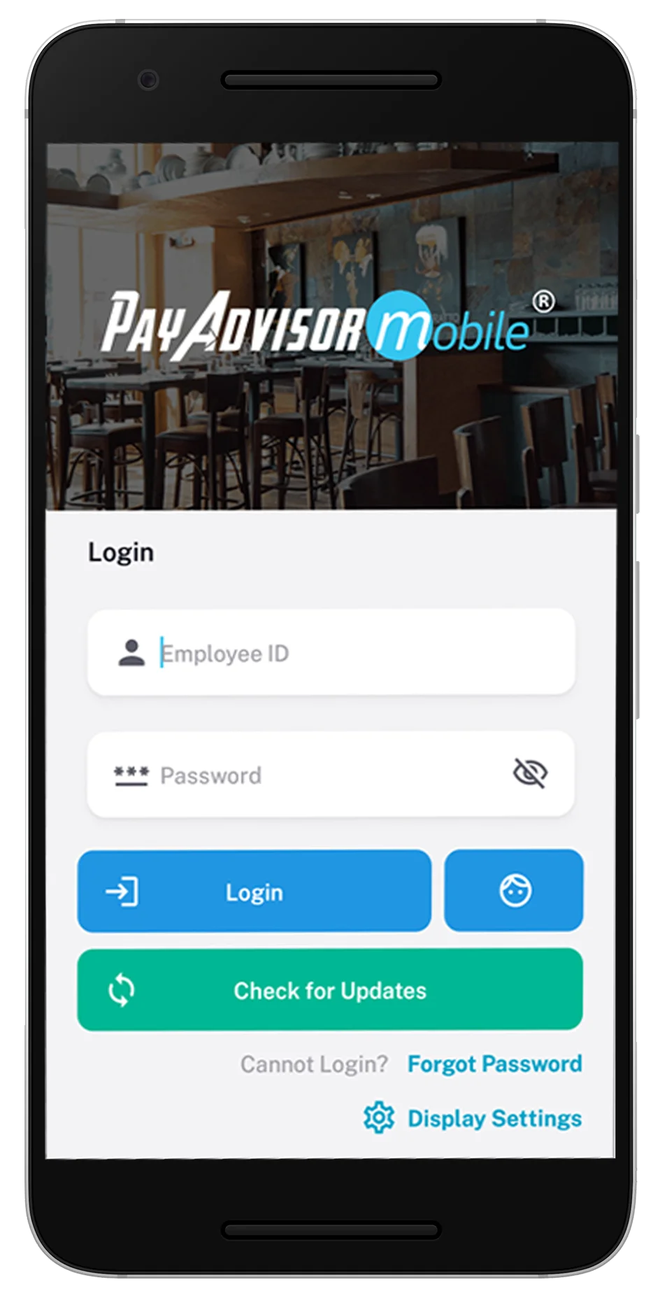 PayAdvisorMobile® mobile app interface for HR management