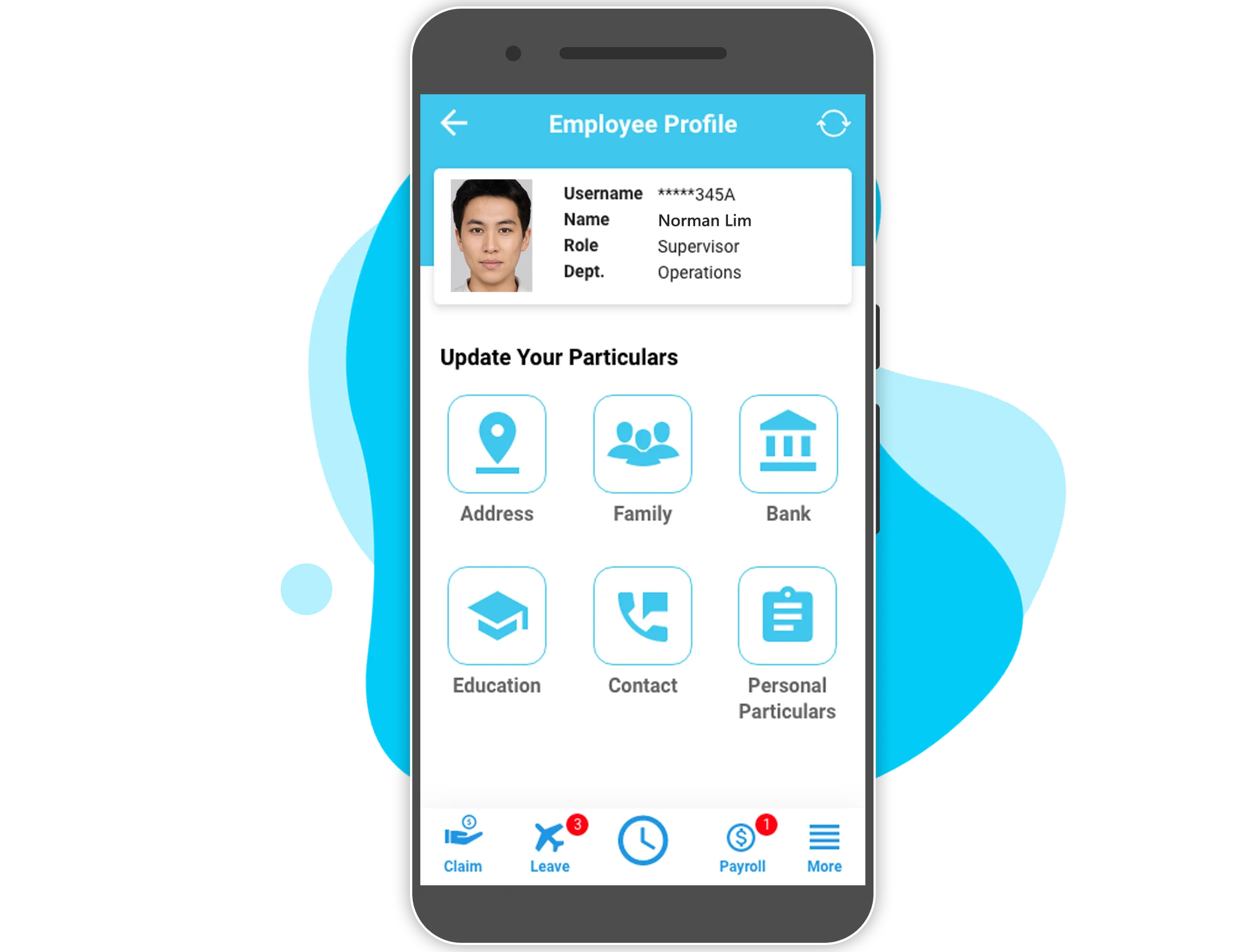 PayAdvisorMobile® employee self-update screenshot
