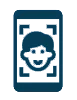 Facial recognition feature icon for attendance